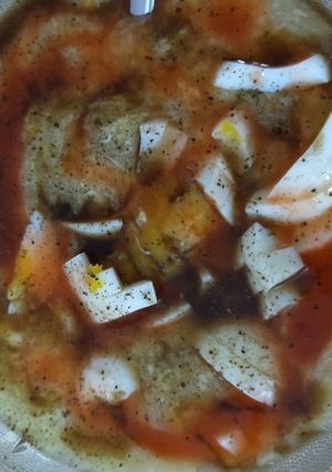A picture of Chicken corn soup.