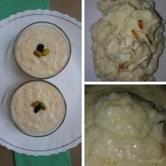 A picture of Rice Pudding with Date Palm Jaggery / Bengali Nolen Gurer Payesh.