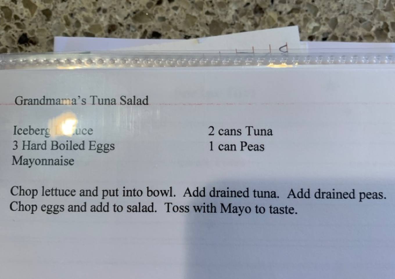 Paul’s Mom Tuna Salad