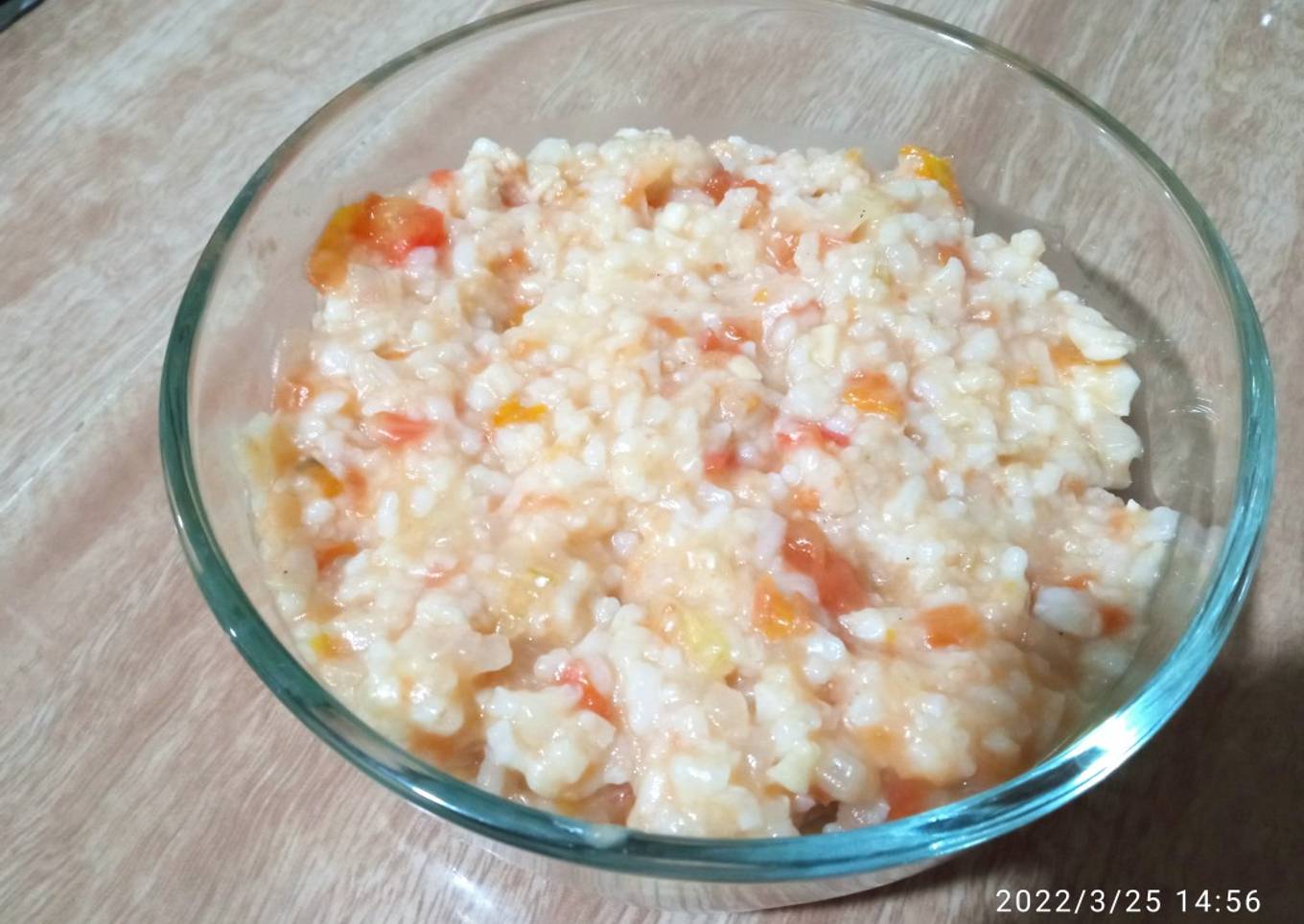 MPASI Bayi 6 Bulan. Bubur udang tomat
