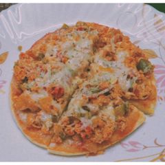 A picture of Egg Pizza (without oven).