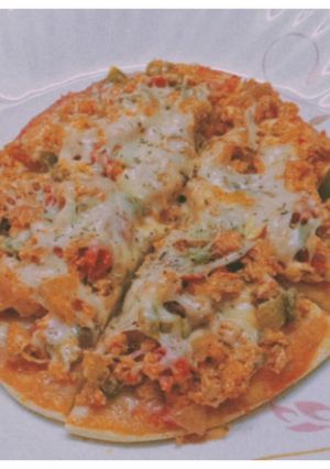 A picture of Egg Pizza (without oven).