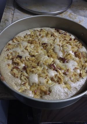Una foto de Torta licuada de manzana o pera