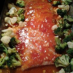 A picture of Sweet and sour rib meat from the oven.