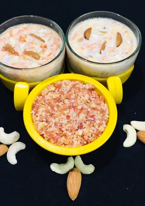 गाजर खीर हलवा(gajar kheer halwa recipe in hindi) रेसिपी मुख्य फोटो