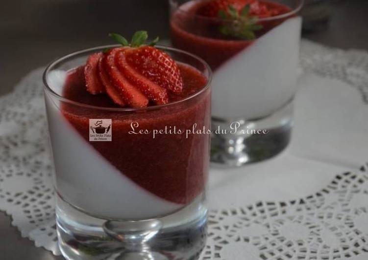 Recipe of Any-night-of-the-week Pannacotta coco fraise verveine citronnelle