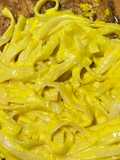 Espagueti en crema de chile morrón
