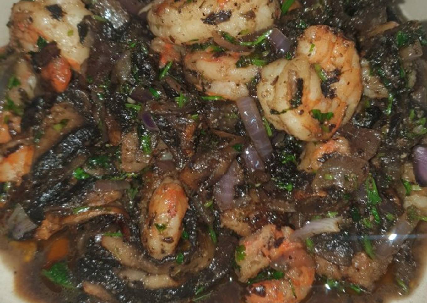 Camarones&hongos portobello