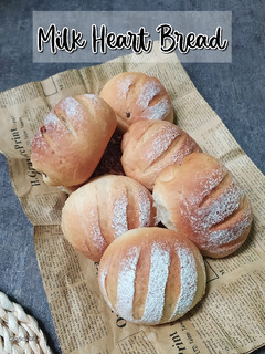 Foto resep Milk Heart Bread isian (mirukuhasu)