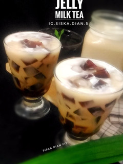 Foto resep Es Jelly Karamel Teh Susu