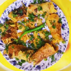 A picture of Besan cheela roll.