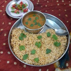 A picture of Rajma chawal delicious meal.