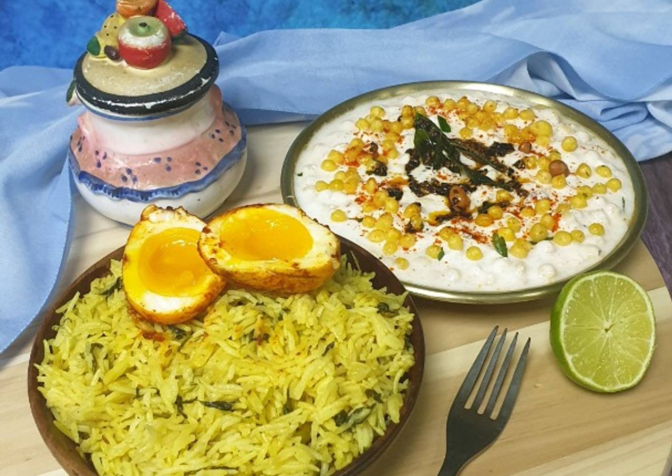 Methi Pulav with Tadkawali boondi