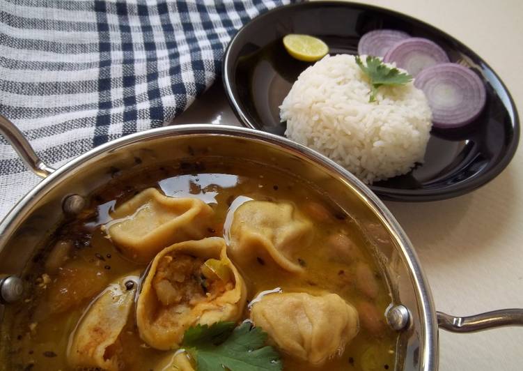 Steps to Prepare Super Quick Homemade Potato Stuffed Dal Dhokli Recipe Mashed Potato Dumplings With Lentil Curry