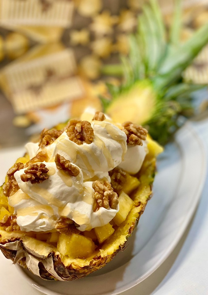 Una foto de Piña rellena - Postre especial Navidad