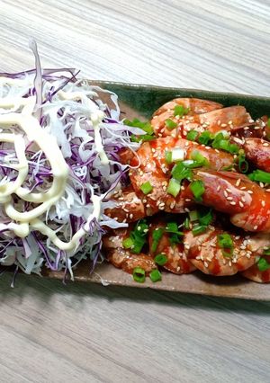 Hình của món Tôm ram Teriyaki.
