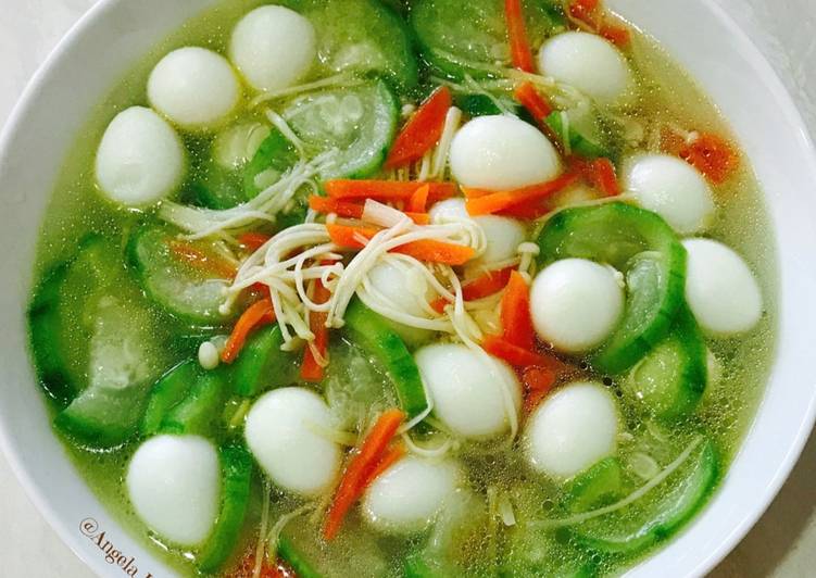 Resep Tumis sayur gambas &amp; telur puyuh Anti Gagal