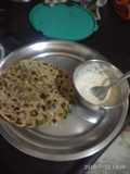 Palak prontha with curd