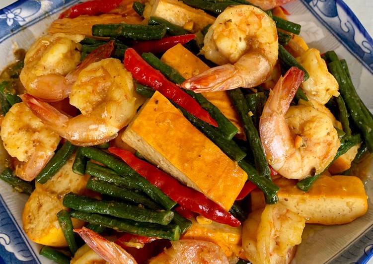 Tumis Taukua Udang Kacang Panjang