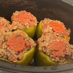 A picture of Crock Pot Stuffed Peppers.