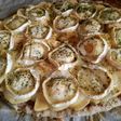 Pizza de manzana y quesos