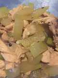 Sauté Upo (bottle gourd) with chicken strip