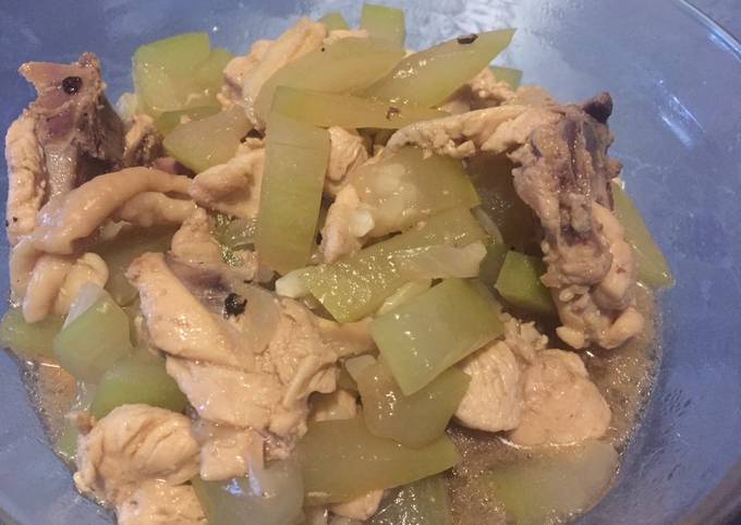 Simple Way to Prepare Super Quick Homemade Sauté Upo (bottle gourd) with chicken strip