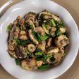 Mushrooms with green onions and parsley