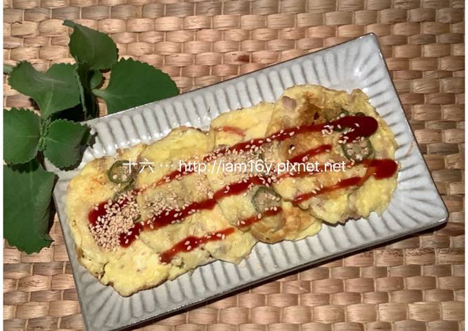 增肌減脂吃好油u2014橄欖油漬鮪魚秋葵煎蛋。早餐輕鬆煮食譜與作法by 十六 
