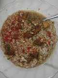 Nasi rawon bumbu mahmudah