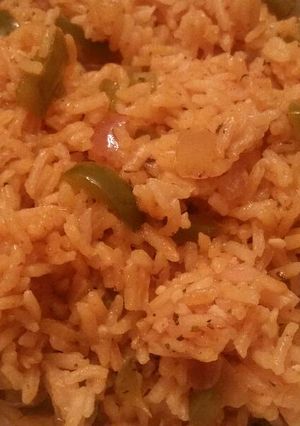 A picture of Tomato-Bell Pepper Rice.