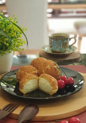 Foto resep 70. SUS CRUNCHY/CHOUX AU CRAQUELIN dengan VLA ala beard papa's