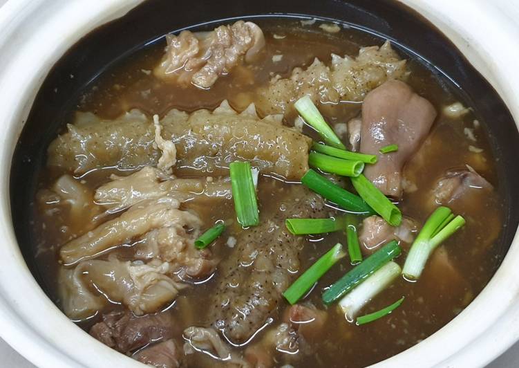 Step-by-Step Guide to Prepare Any-night-of-the-week Braised Trotter with Sea Cucumbers 海参焖猪手