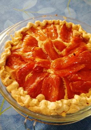 Una foto de Pay de frangipane y frutas