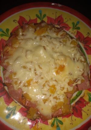 Una foto de Pizzas Hawaianas🍕fáciles y deliciosas, caseras y sin horno 😋