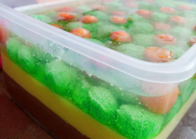 Cara Menyiapkan Butter Choco Pandan Pudding Cake yang Enak