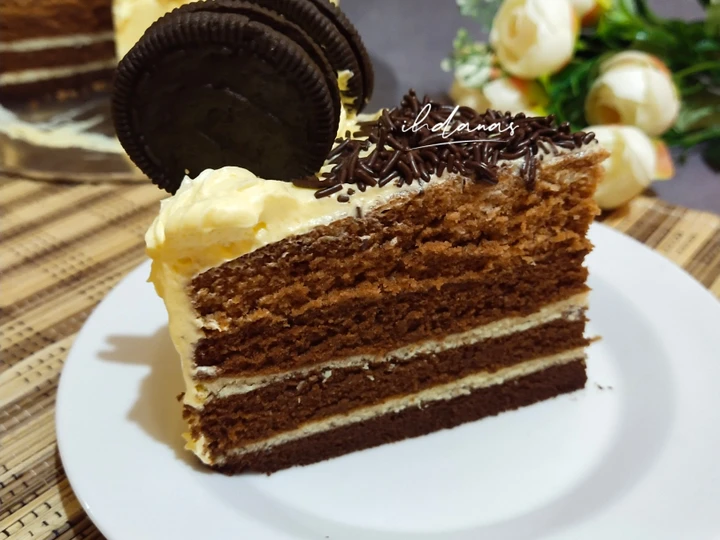 Cara Sederhana Membuat Resep  Steamed Chocolate Ombre Cake (basecake birthday cake) yang Lezat Sekali, Menggugah Selera