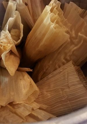A picture of Mushroom Tamales.