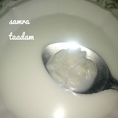 A picture of Cooked rice with milk.