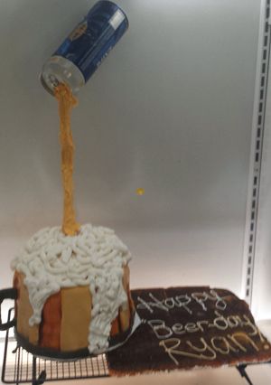 A picture of beer mug cake.
