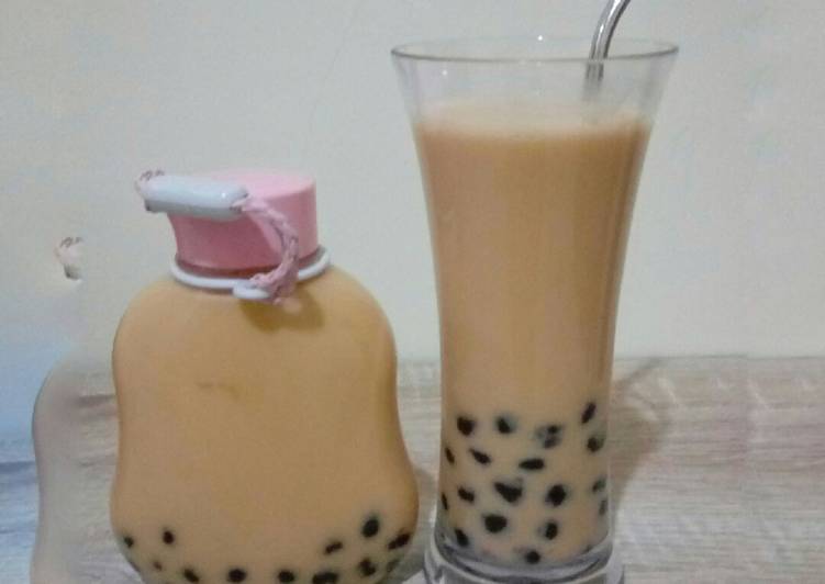 Cara Gampang Membuat Thai Milk Tea With Bubble, Lezat