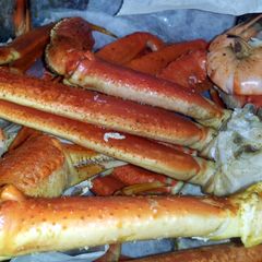 A picture of Cajun Crab leg,Corn and New Potato Boil.