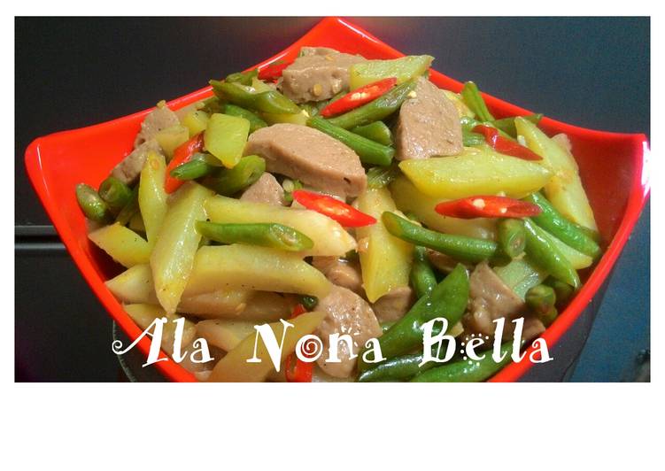 Cara mudah meracik Tumis Bakso Buncis labu siam, Menggugah Selera