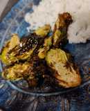 Air fryer brussel sprouts with honey balsamic