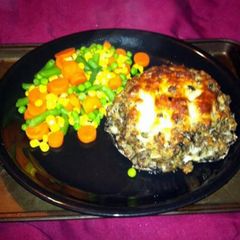 A picture of stuffed mushrooms.