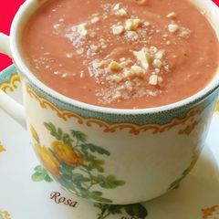 A picture of A hearty healthy Sweet potato beet soup.