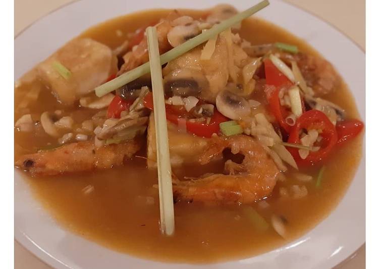 Tahu udang jamur kuah kental