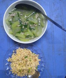 canh trứng thịt băm