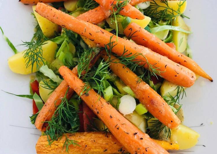 Easiest Way to Cook Delicious Salat med bagte gulerødder