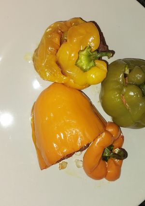 Una foto de Pimientos rellenos de cecina adobada...😊👌